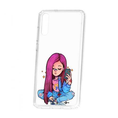Чехол Kruche Huawei P20 Print Pink Hair в Йота