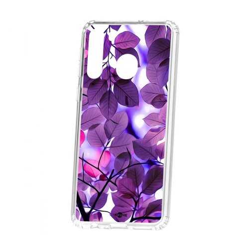 Чехол Kruche Samsung Galaxy A21 Print Purple leaves в Йота