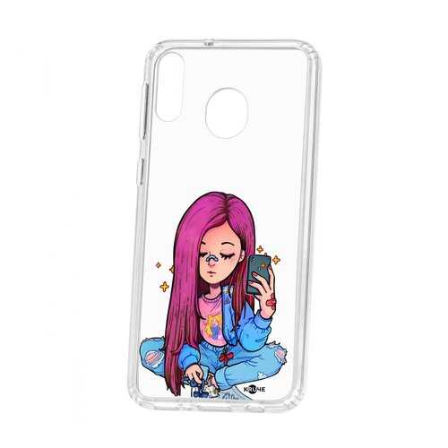 Чехол Kruche Samsung Galaxy M20 Print Pink Hair в Йота