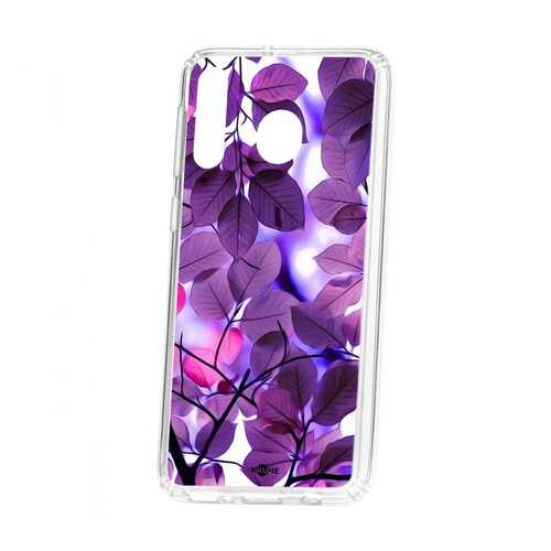 Чехол Kruche Samsung Galaxy M30 Print Purple leaves в Йота