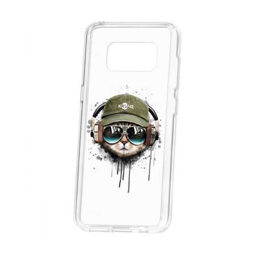 Чехол Kruche Samsung Galaxy S8 Print Кот в наушниках в Йота