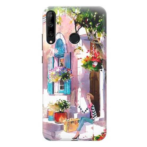 Чехол RE:PA для Huawei P40 Lite E / Honor 9C с принтом Девочка на цветущей улочке в Йота