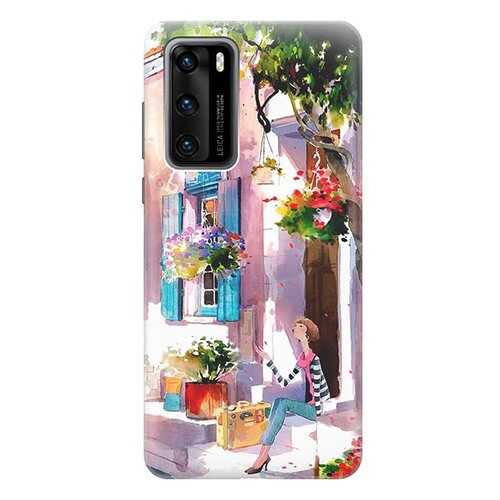 Чехол RE:PA для Huawei P40 с принтом Девочка на цветущей улочке в Йота