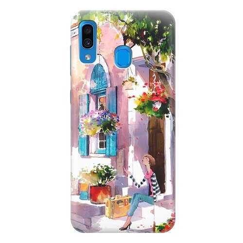 Чехол RE:PA для Samsung Galaxy A20 с принтом Девочка на цветущей улочке в Йота