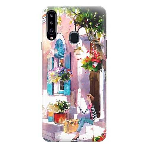 Чехол RE:PA для Samsung Galaxy A20s с принтом Девочка на цветущей улочке в Йота