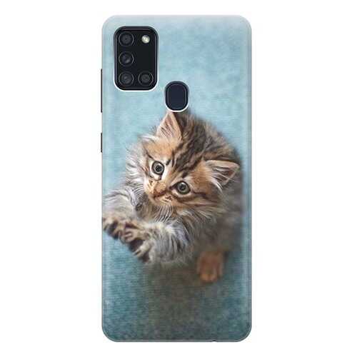 Чехол RE:PA для Samsung Galaxy A21s с принтом Котёнок на голубом в Йота