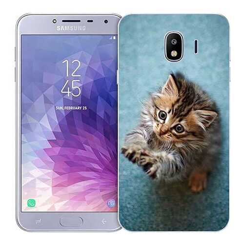 Чехол RE:PA для Samsung Galaxy J4 (2018) с принтом Котёнок на голубом в Йота