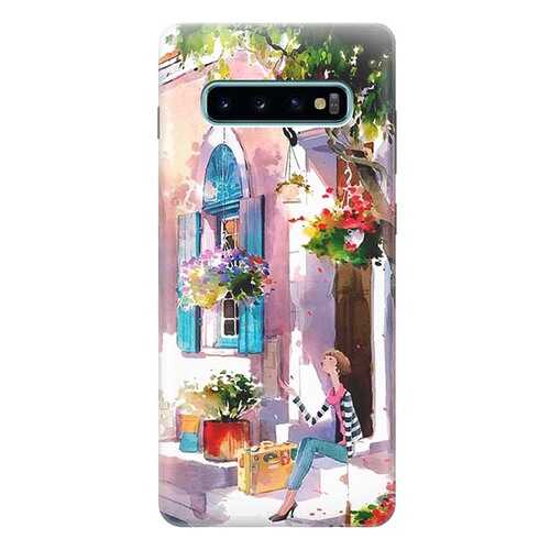 Чехол RE:PA для Samsung Galaxy S10+ с принтом Девочка на цветущей улочке в Йота