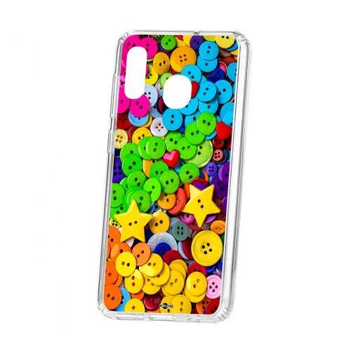 Чехол Samsung Galaxy A20 2019 Kruche Print Пуговки в Йота