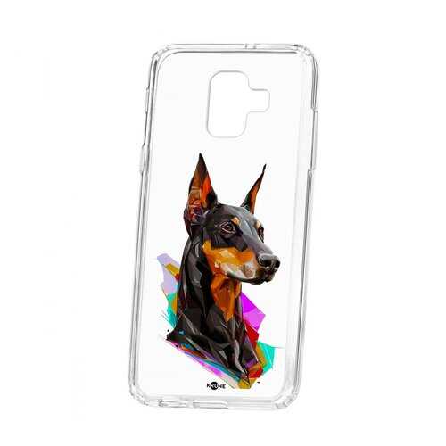 Чехол Samsung Galaxy A6 (2018) A600f Kruche Print Доберман в Йота