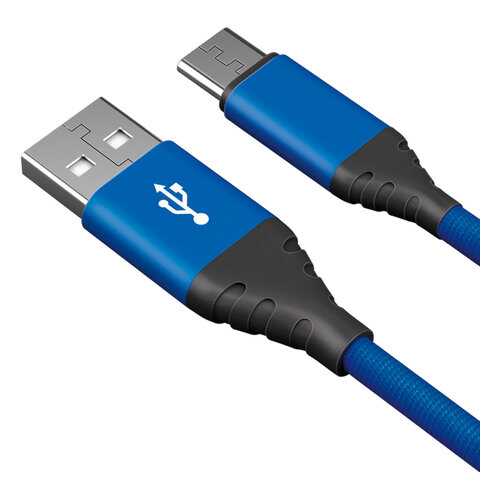 Кабель AKAI CBL208BL USB А-microUSB, синий в Йота