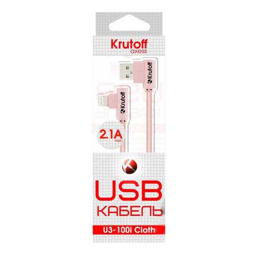 Кабель Krutoff U3-100i Cloth Lightning 1м Rose в Йота