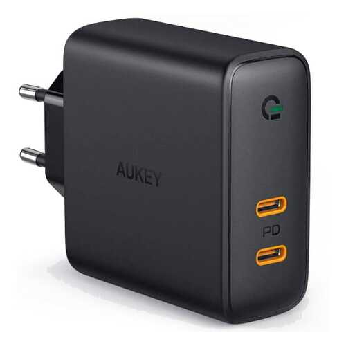 Сетевое зарядное устройство Aukey Focus Duo PD (PA-D5) USB-C 63W (Black) в Йота
