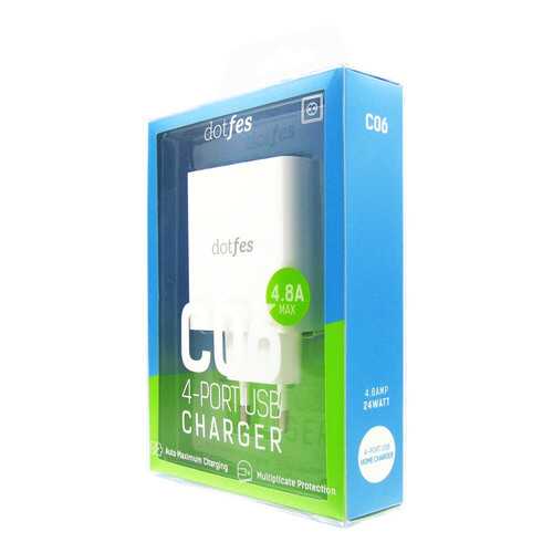 Сетевое зарядное устройство Dotfes C06 4 USB 4,8A White в Йота