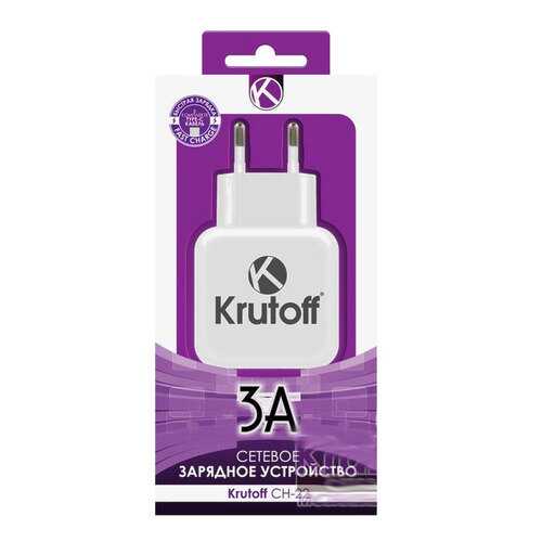 Сетевое зарядное устройство Krutoff CH-06 1 USB 3A White в Йота